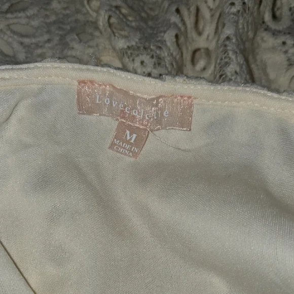 Love Colette Cream Crochet Lace Mini Dress Boho Romantic Bridal Coastal Cowgirl - Picture 4 of 4